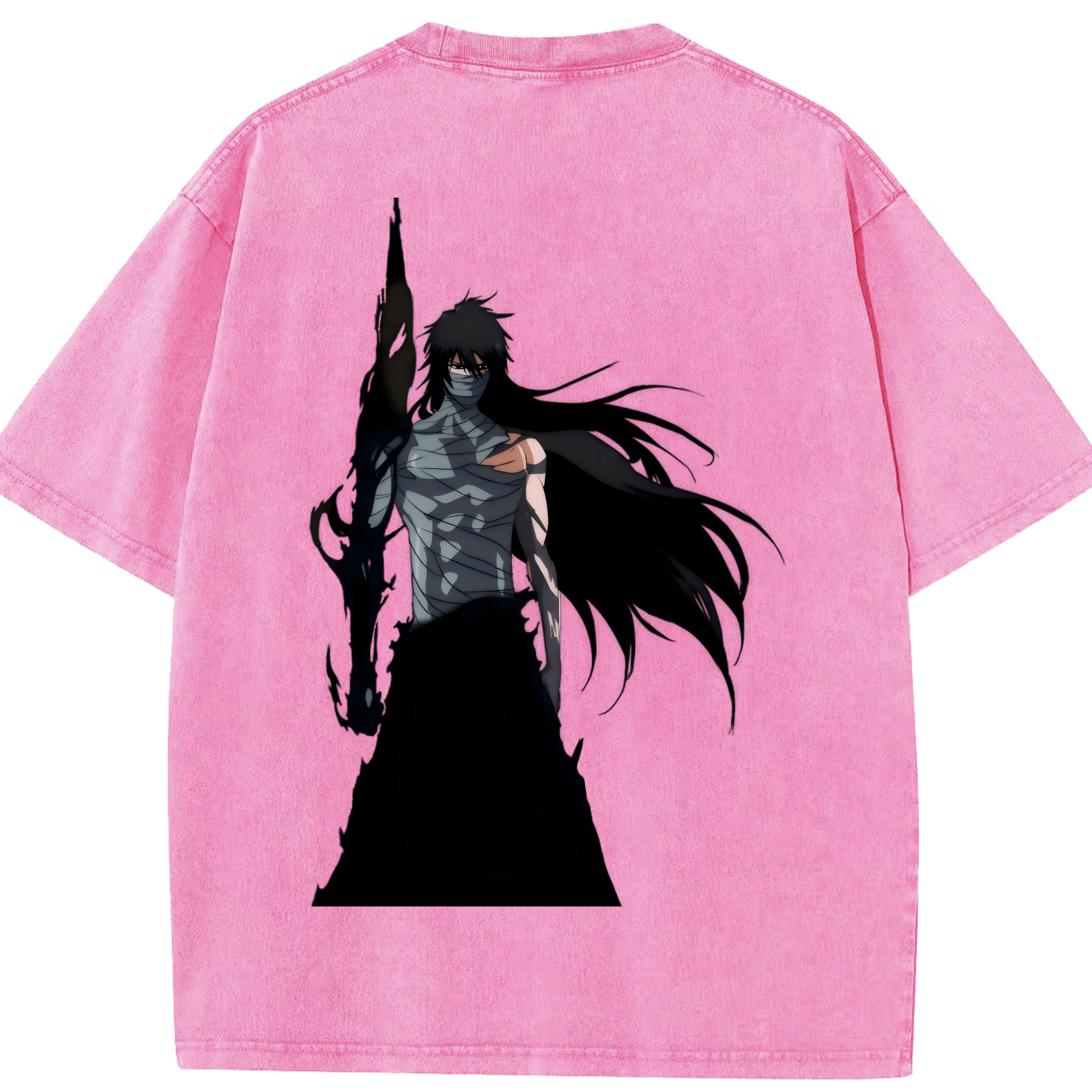 （画像用） ブリーチ 黒崎一護（くろさき いちご）BLEACH Kurosaki Ichigo 綿100% ヴィンテージ風 半袖Tシャツ（背面プリント）